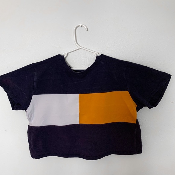 Yellow blue and white cropped top - Picture 3 of 4